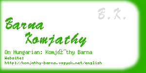 barna komjathy business card